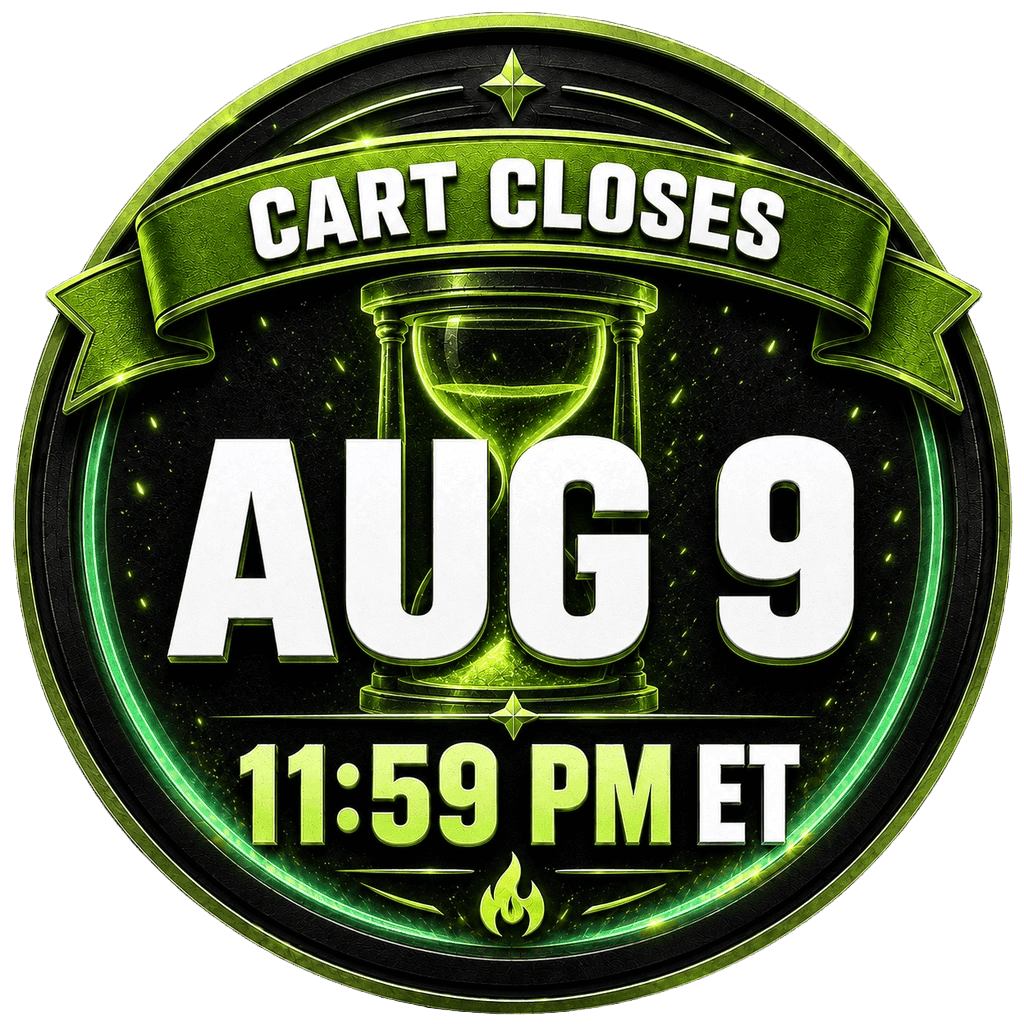 Cart Closes — August 9, 11:59 PM ET